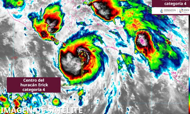 Erick se ha intensificado a huracán categoría 4 en México